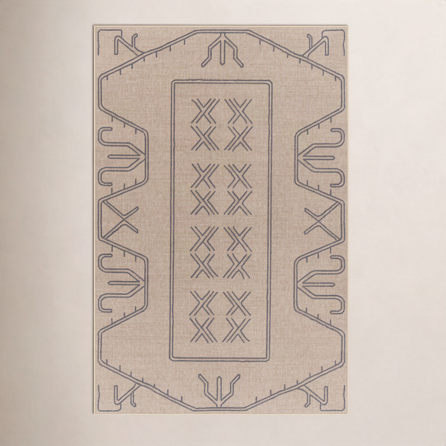 Keld Tan Moroccan Rug, Rectangle 3' x 5'