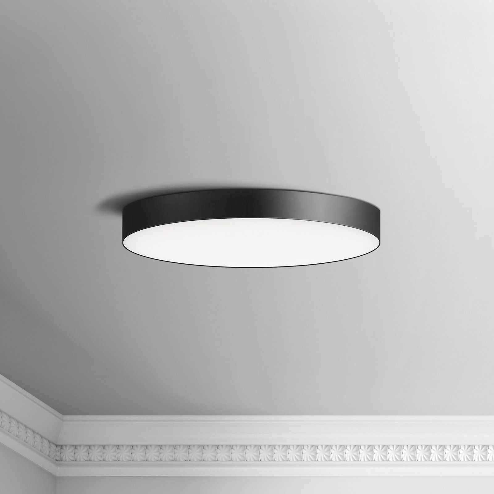 Warrenton Single Light Acrylic LED Flush Mount, 0.75" H 7" W x 7" D, Black