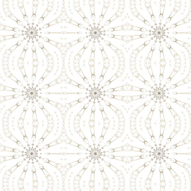 Fern | Organic Arabesque Wallpaper Double Roll, White/Beige
