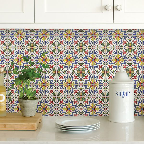 Clementina 25.4cm W x 25.4cm L Vinyl Peel and Stick Mosaic Tile