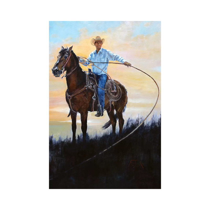 Rancher by Jan Perley - Wrapped Canvas Gallery-Wrapped Canvas Giclée, 20.32 cm H x 30.48 cm W