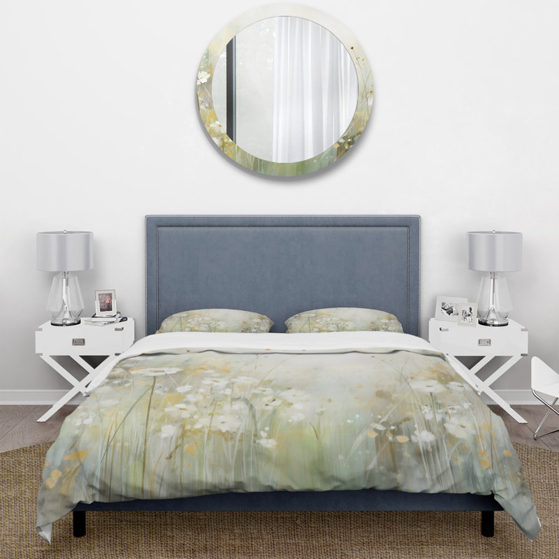 Ensemble de housse de couette en microfibre / polyester Green Beige Serene Meadows II Bedding