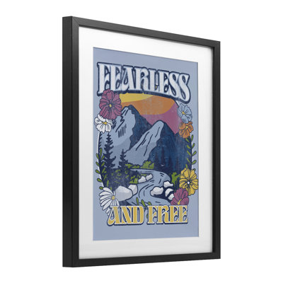Fearless And Free Mountains Framed Print Under Glass, design by Jedco Brands, Inc.