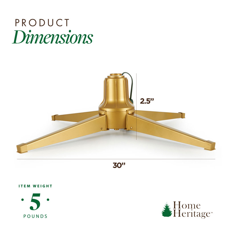 Home Heritage Rotating Tree Stand Base w/Stanley 7' Skinny Pencil Christmas Tree