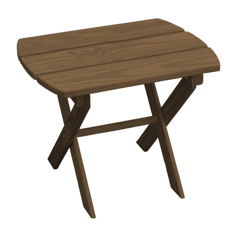 Anika Rectangular Pine Solid Wood Foldable Outdoor Side Table , 18 " W 16 " D, Mushroom