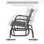 Ensemble 2 pièces de balançoire de véranda, cadre en métal, chaises de balançoire pivotantes en tissu respirant avec accoudoirs incurvés pour jardin noir