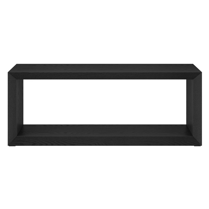 Osmond 48" Wide Rectangular Coffee Table in Black Grain, 18" H x 48" L x 23.38" W, Black Grain
