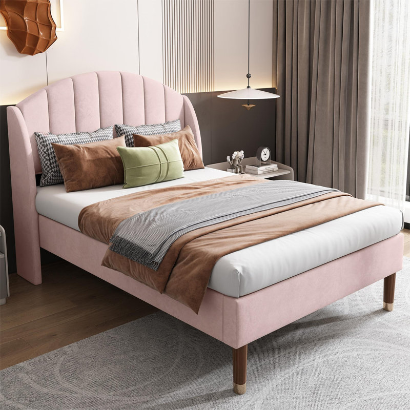 Upholstered Bed, Single (3'), Pink