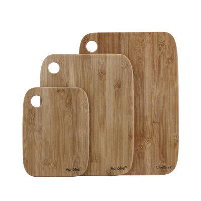 3 Piece Bamboo Chopping Board Set