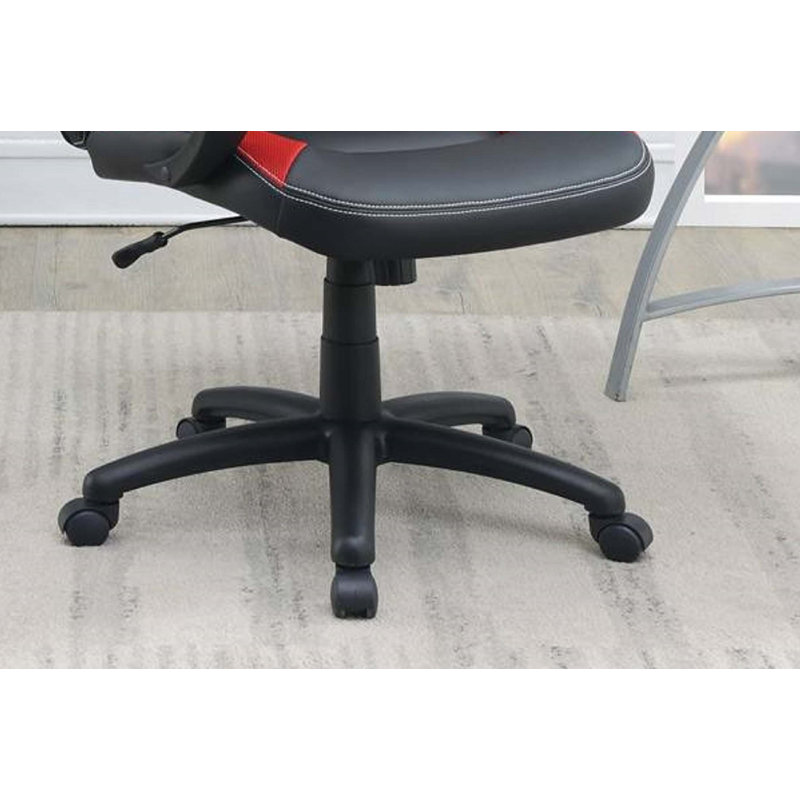Chaise de bureau rembourrée 1pc , Noir / Rouge