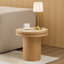 Table d'appoint ronde naturelle 19,49 po, plateau en pierre frittée avec base en panneau de fibres à densité moyenne, table d'appoint moderne pour le salon et la chambre à coucher