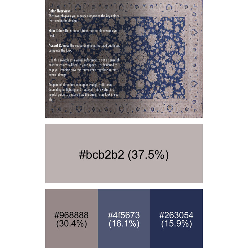 Tapis oriental beige / bleu Lucida, Rectangle 5 pi x 7 pi