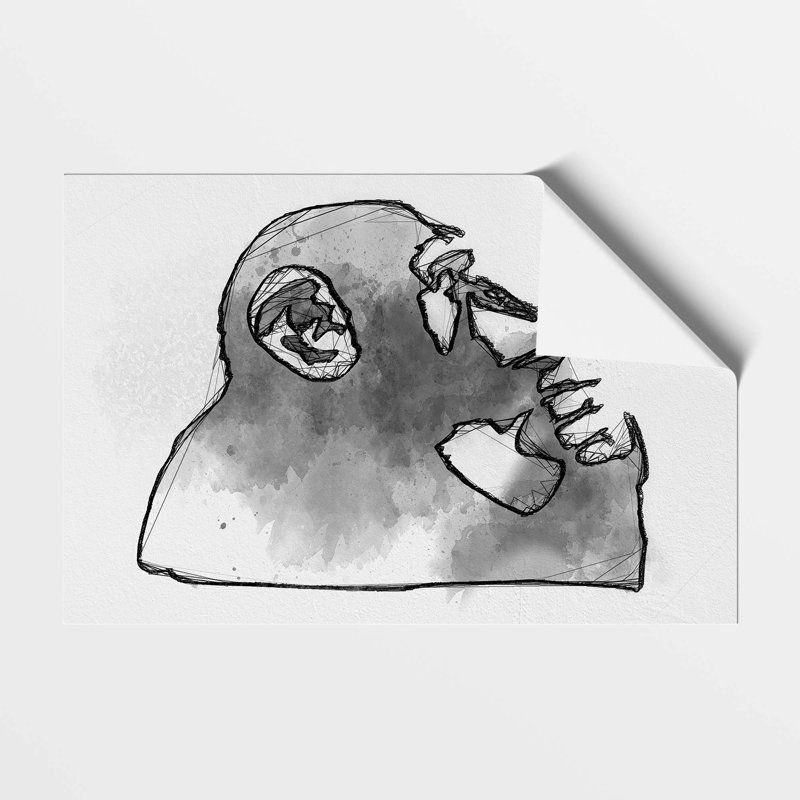 Thinker Monkey - No Frame Print, 59.4 cm H x 84.1 cm W