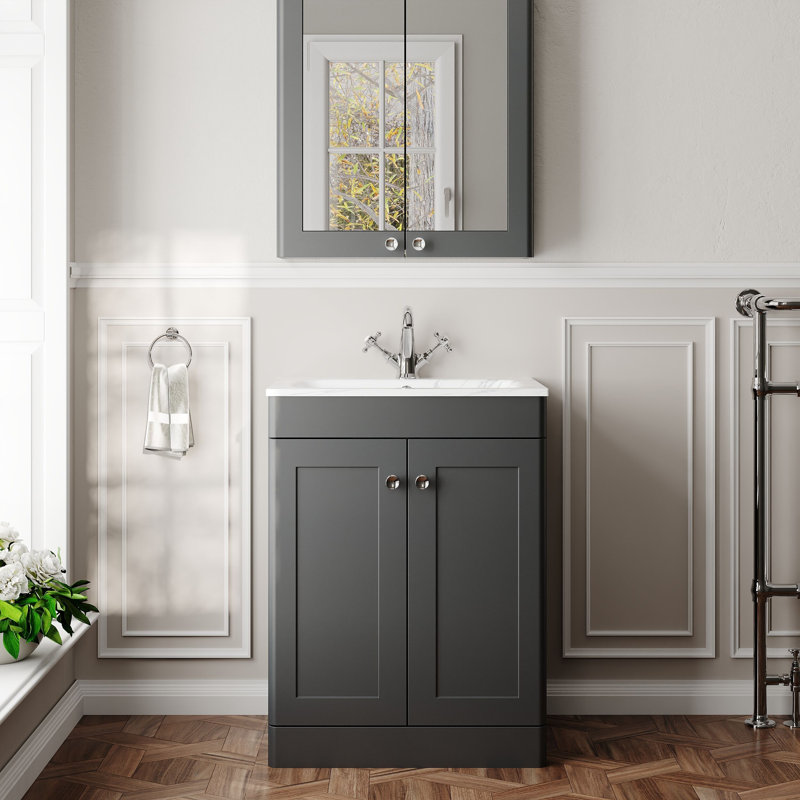 Classique Single Bathroom Vanity with Sits On Furniture Stone Basin