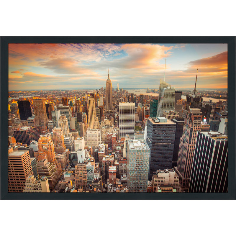 « new york city », reproduction de photo encadrée, H 27,5 po x l 39,5 po x P 0,75 po