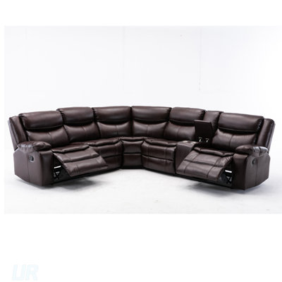 Ensemble de canapé modulaire inclinable en cuir L