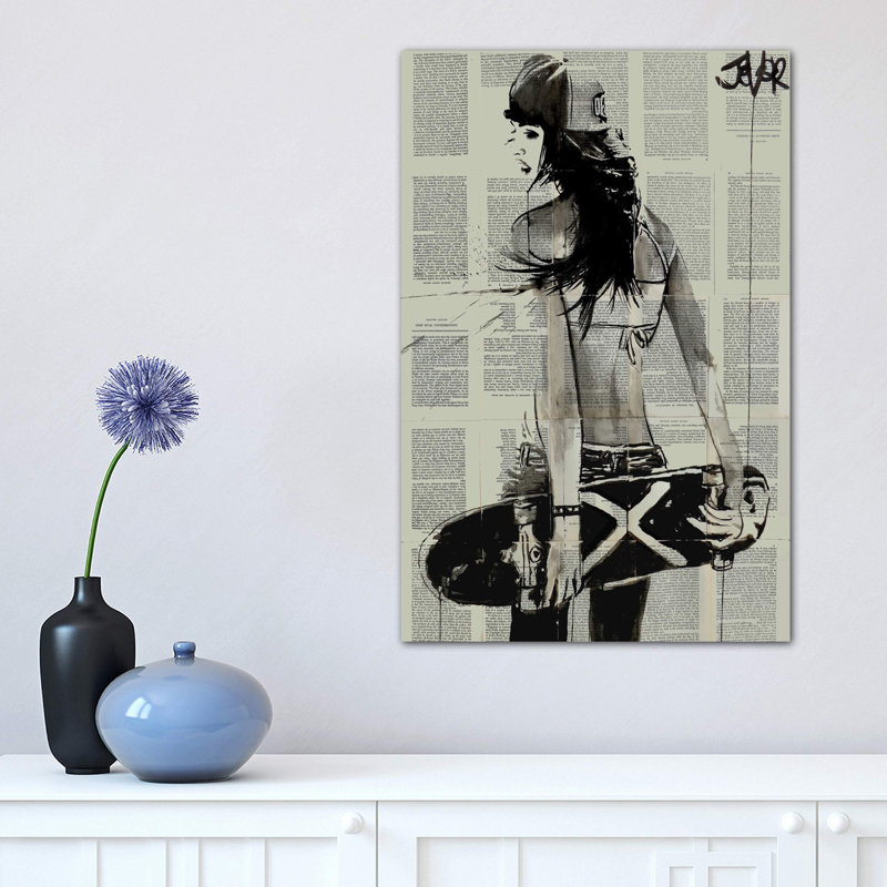 Sk8ter Gurl by Loui Jover - Wrapped Canvas Print, 30.48 cm H x 45.72 cm W