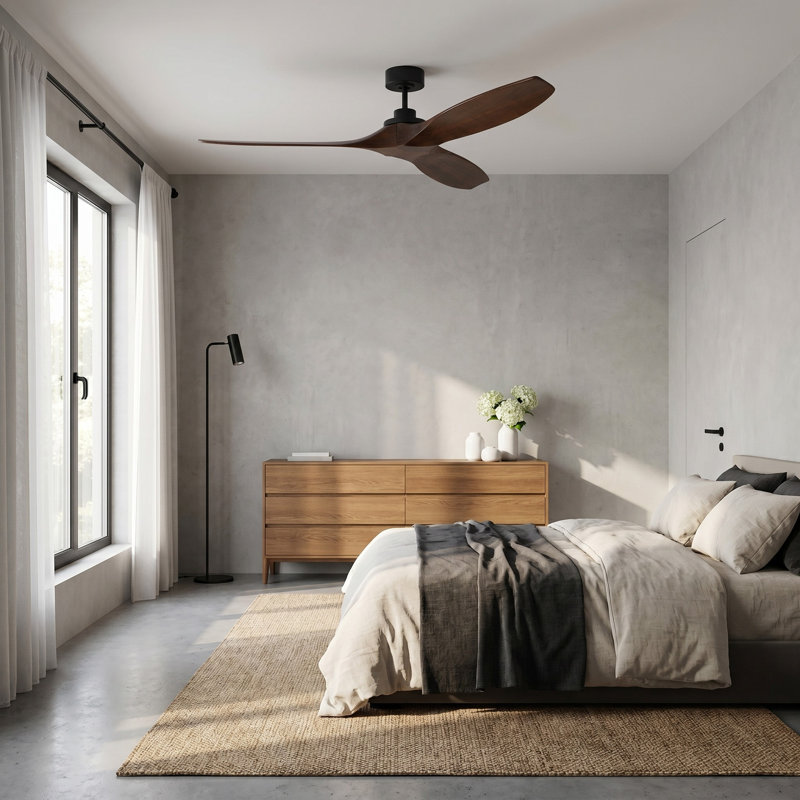 Collins 60" Smart Indoor/Outdoor Brushed Steel Ceiling Fan With Remote Control And Reversible Motor Works With Alexa, Google Home And Bond Home Action