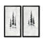 «Black Grey Winter White Pine Trees Forest», impression sur toile 2 pièces-1056808200-1056808210