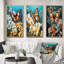 Gracious Brown Butterfly On Orchids Retro - Animals Butterfly Art Set Of 3 Pieces-943871805-943871807