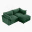 Canapé 2 places avec repose-pieds et rangement, vert chenille, repose-pieds mobile, tiroirs coulissants pour une vie moderne-1900884846