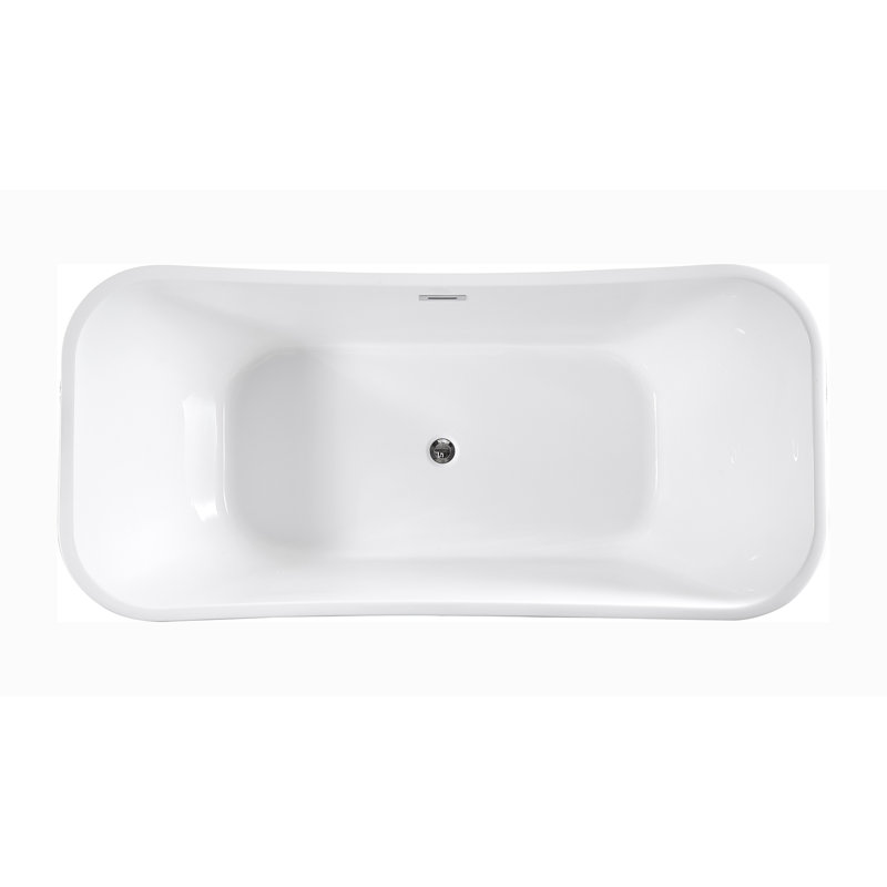 Toulouse 66.9'' x 31.4'' Freestanding Soaking Acrylic Bathtub