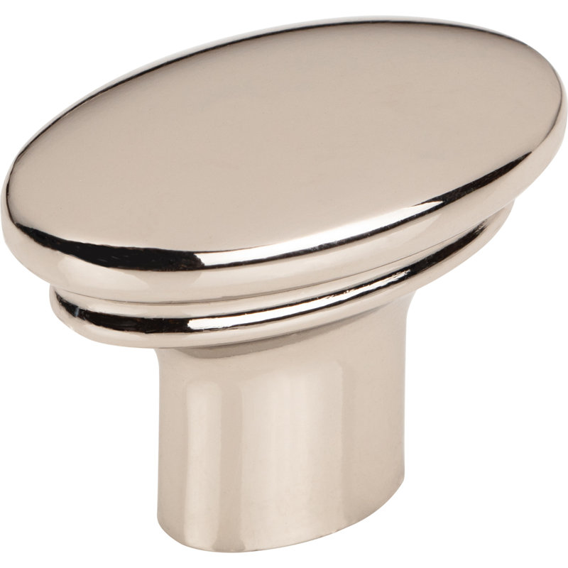 Julian 1 3/8" Length Oval Knob, 1 3/8" Length, Polished Nickel
