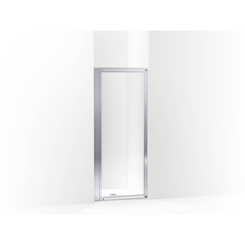 Attend 69" H Pivot Shower Door With 1/8"-Thick Glass, Silver