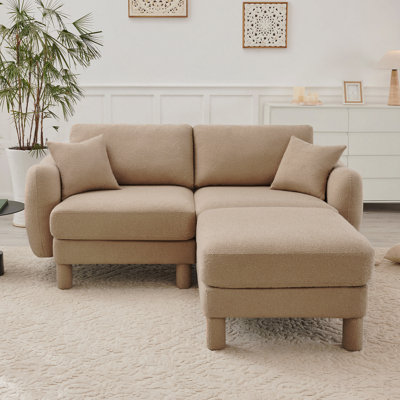 Canapé modulaire pour causeuse 2 places en tissu Boucle