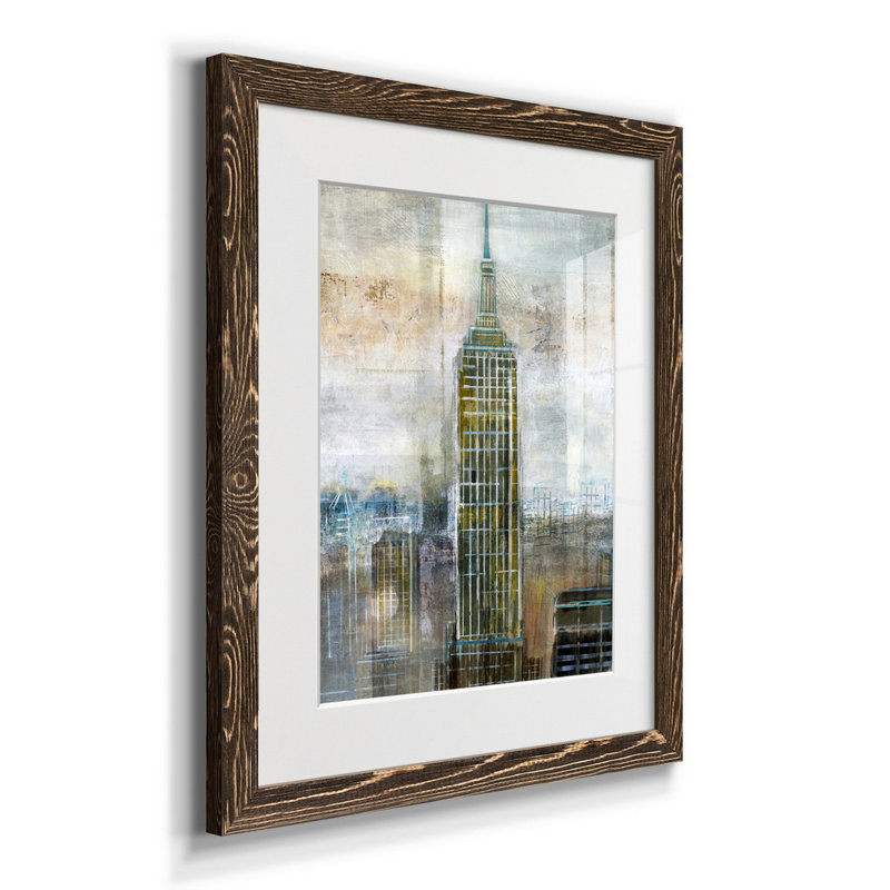 Rainy Paris I - Cadre photo, reproduction d'art sur papier, H 24 po x l 18 po x P 1,5 po, Noyer