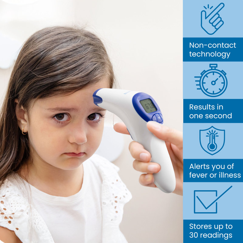 Bluestone Infrared Digital Thermometer - Smart Touchless Easy to Read Temperature Gun with One Second Display - Fast Accurate Results