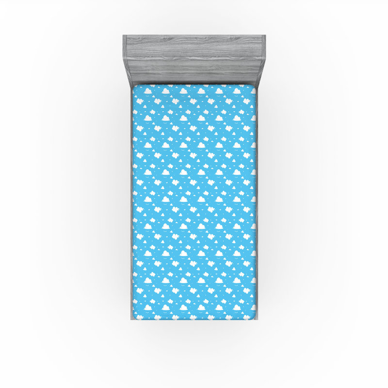 Ensemble de 2 draps-housse bleu ciel Ambesonne, Drap-housse de taille simple