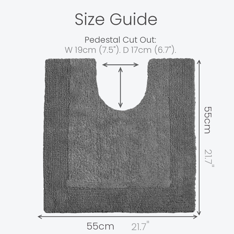 Fredrico Reversible Pedestal Mat, Charcoal