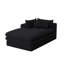  Chaise longue en velours côtelé noir-1917532602