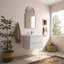  Meuble-lavabo flottant blanc minimaliste 30 po avec lavabo en résine intégré et tiroirs en U-221576869