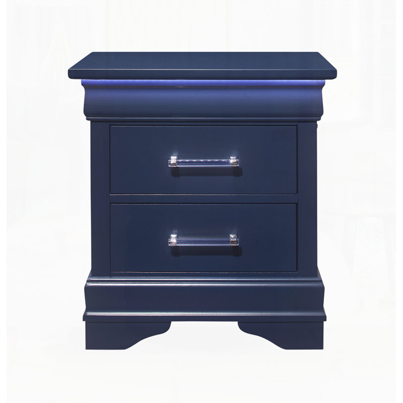 Table de chevet moderne pour chambre à coucher, Bleu