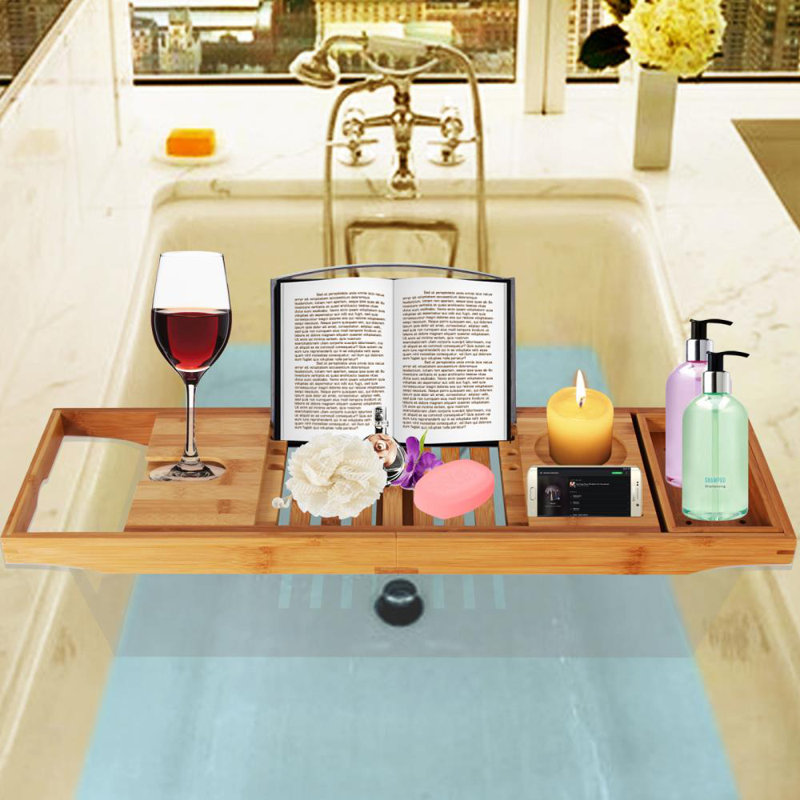 Stenson Bamboo Bath Caddy