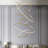 47" Led Pendant Lighting 5 Tiers Stainless Steel Extra-slim Hoop Chandelier