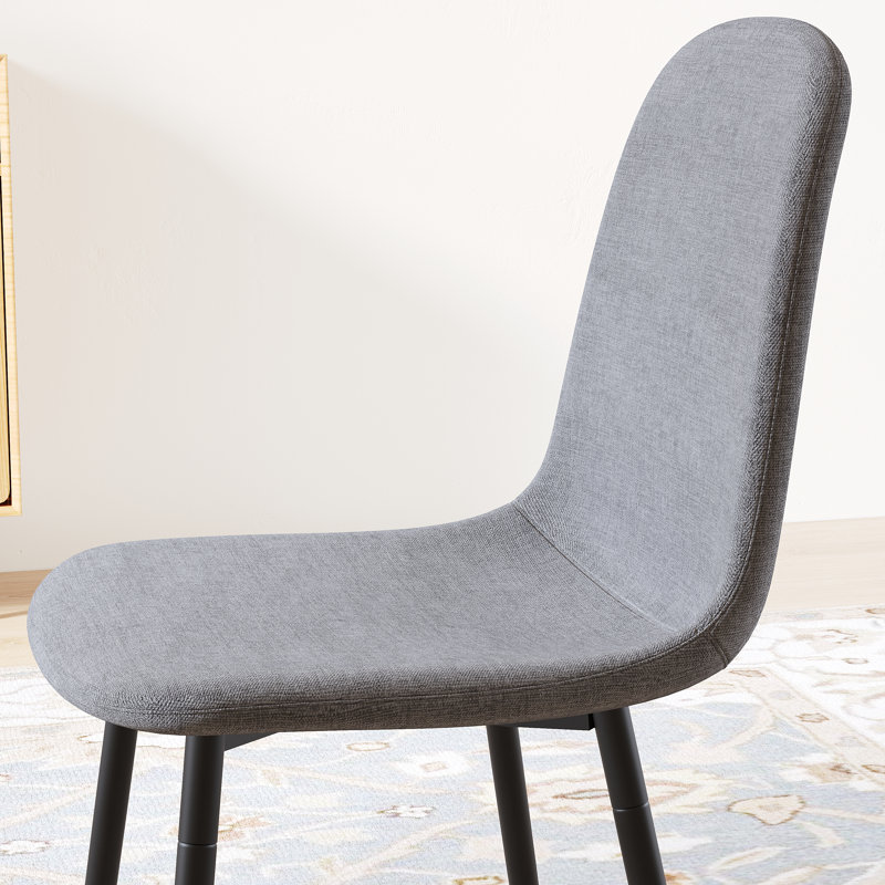 19.1'' H Linen Upholstered Metal Side Chair