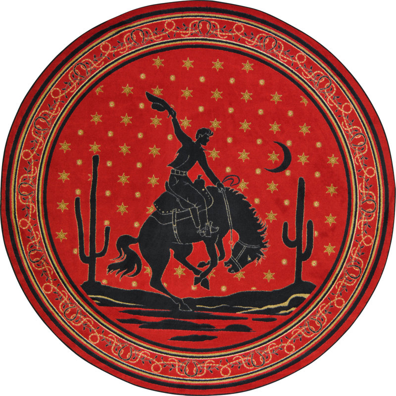 Tapis rouge minuit Bronco, Rond 7 pi 7 po
