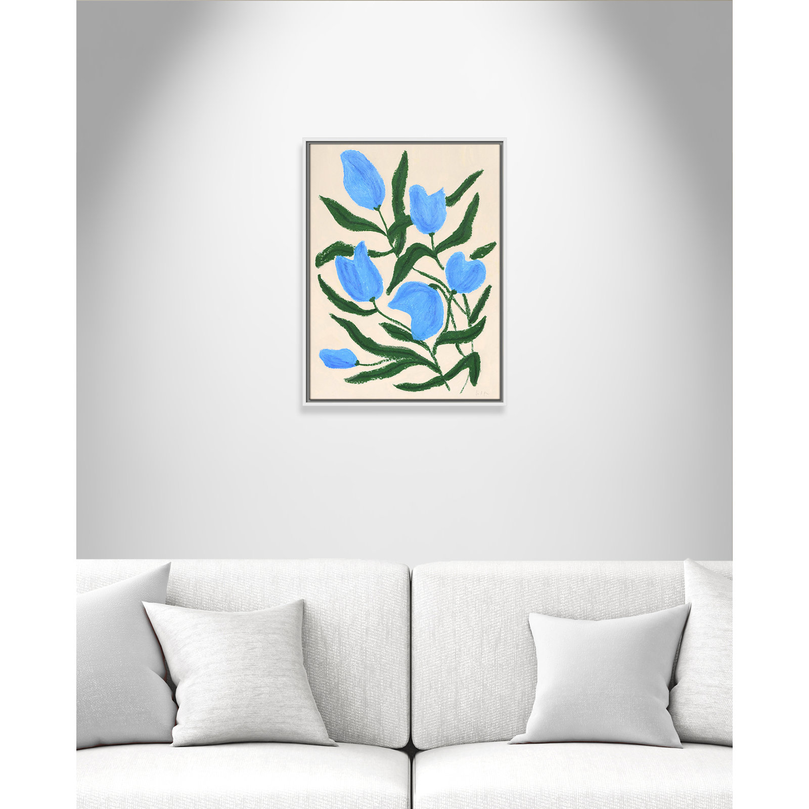 Blue Tulips Print by Camilla Bergqvist, 25.5" H x 19.5" W, White
