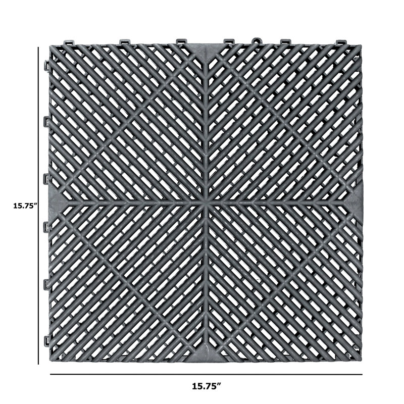 Carreau de garage Cartrax 15 pièces 15,75 "x 15,75", Gris anthracite