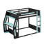 Full-Size Gaming Bunk Bed With Side-Mounted Oversized RGB Desk, USB Charging Ports & Cable Grommet, LED Light Strip-1490791980