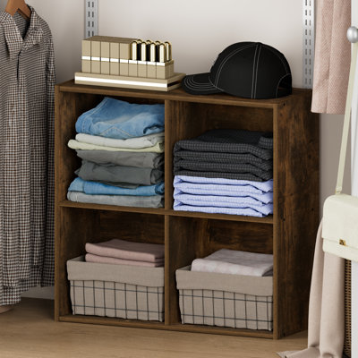 Organisateur de rangement et rangement Furinno REED, organisateur de garde-robe à 4 cubes, rangement pour placard avec tablettes ouvertes, pour placard, salle d'étude, couloir, pin ambré