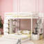 Lit superposé simple au-dessus d'un lit double blanc avec des solutions de rangement pratiques - 3 tablettes, tiroirs et escalier stable pour maximiser le potentiel de votre chambre à coucher