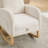 Lace Boucle Upholstered Rocking Chair with Retractable Footrest