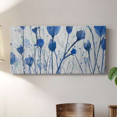 Jardin bleu - Toile tendue avec châssis - Prêt à accrocher