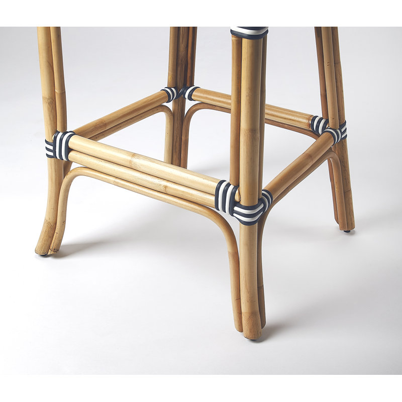Tabouret Euporie, Bleu / blanc