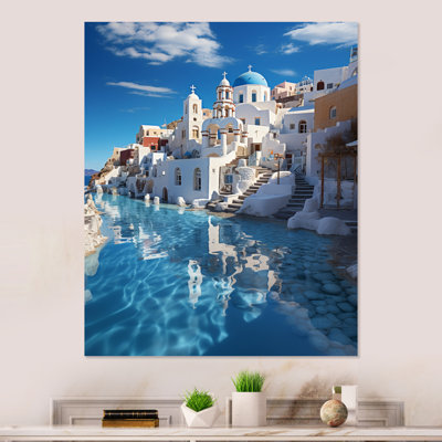 Greece Metal Wall Art, Aegean Coastal Landscape Decor - Greece Aegean Reflections