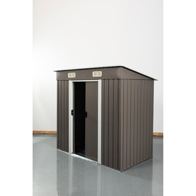 6ft X 4ft Galvanized Iron Outdoor Shed - Robust Construction, Coating, Padlockable Metal Structure, Weather Resistance, Padlock Included